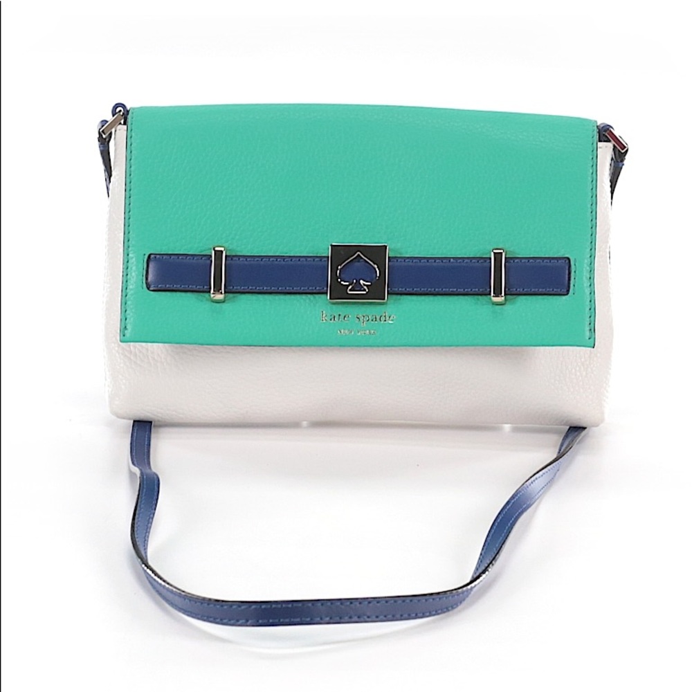 Teal and white Kate Spade crossbody